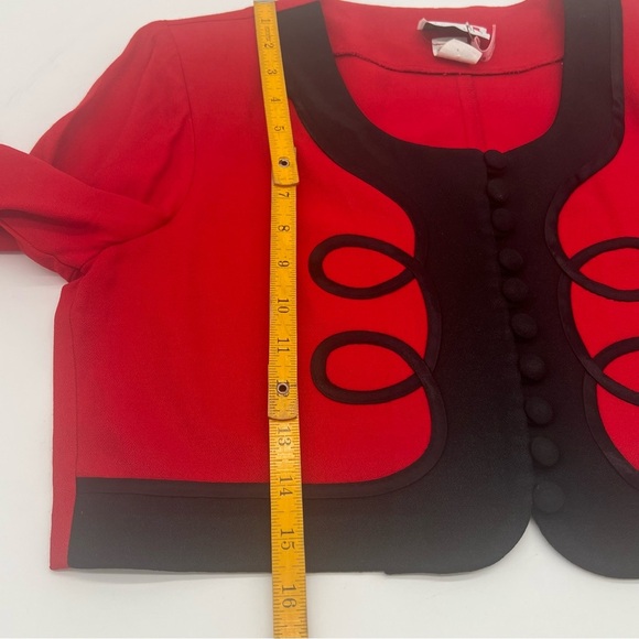 Scarlett Red Black Cropped Jacket – Vintage 7/8 – Military Steampunk Vibe - Picture 9 of 12